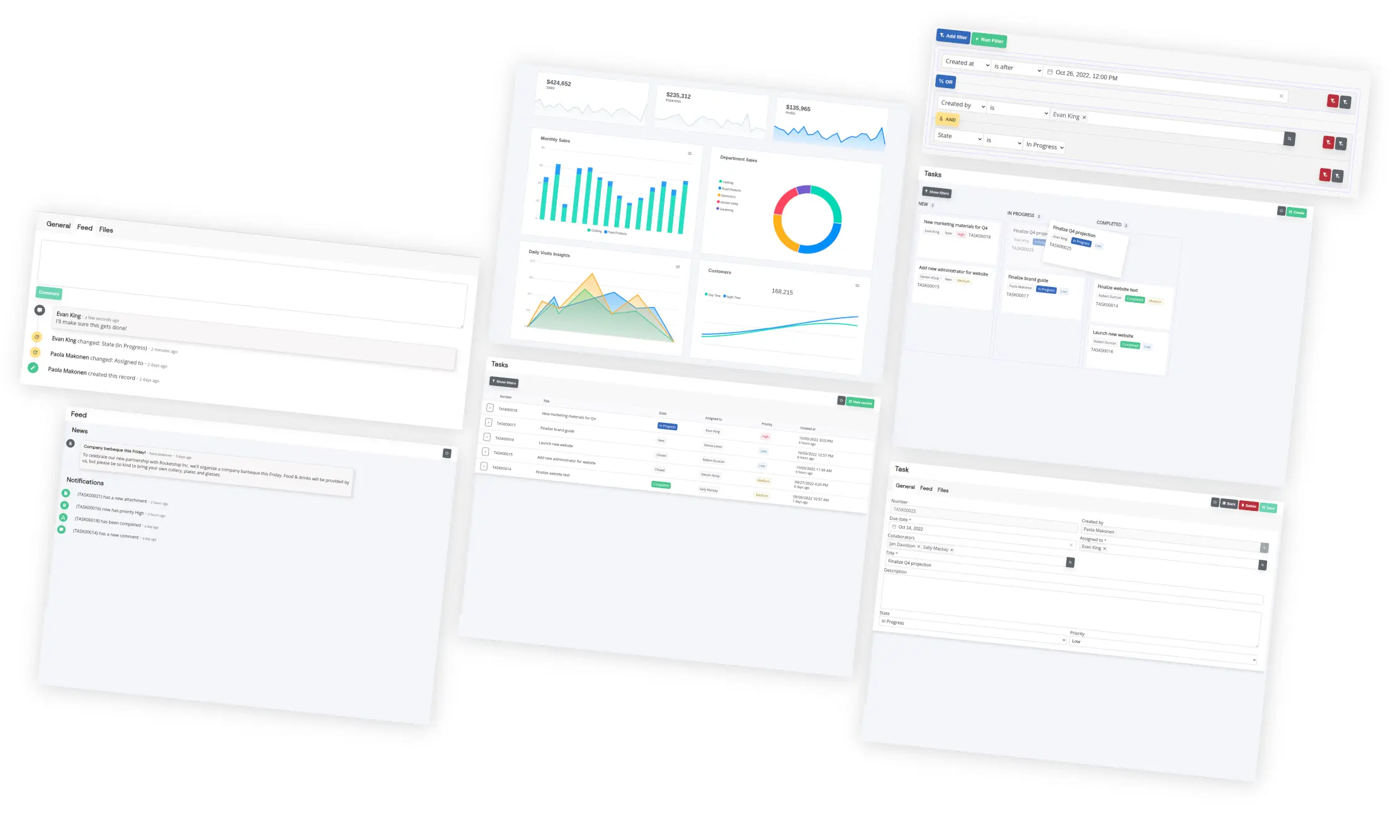 Brinkee connects the office across departments and handles all the processes and data your ERP system can't handle